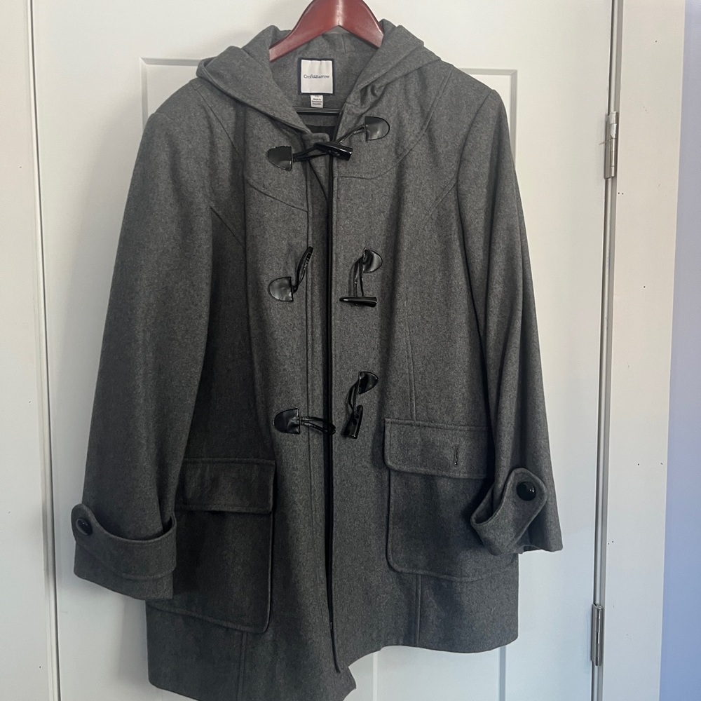 Croft & Barrow Charcoal Hooded Pea Coat